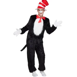 Spirit Halloween Adult The Cat in the Hat Jumpsuit - Dr. Seuss