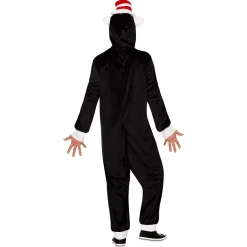 Women Spirit Halloween Adult The Cat in the Hat Jumpsuit Costume