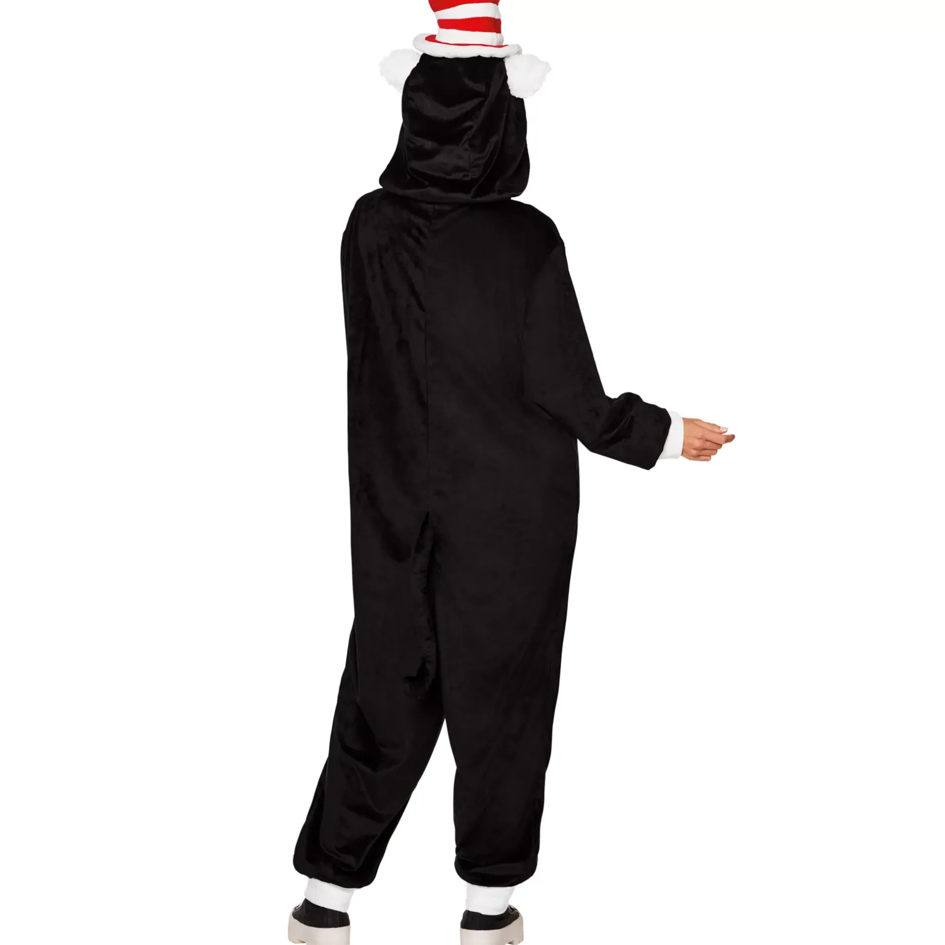 Women Spirit Halloween Adult The Cat in the Hat Jumpsuit Costume