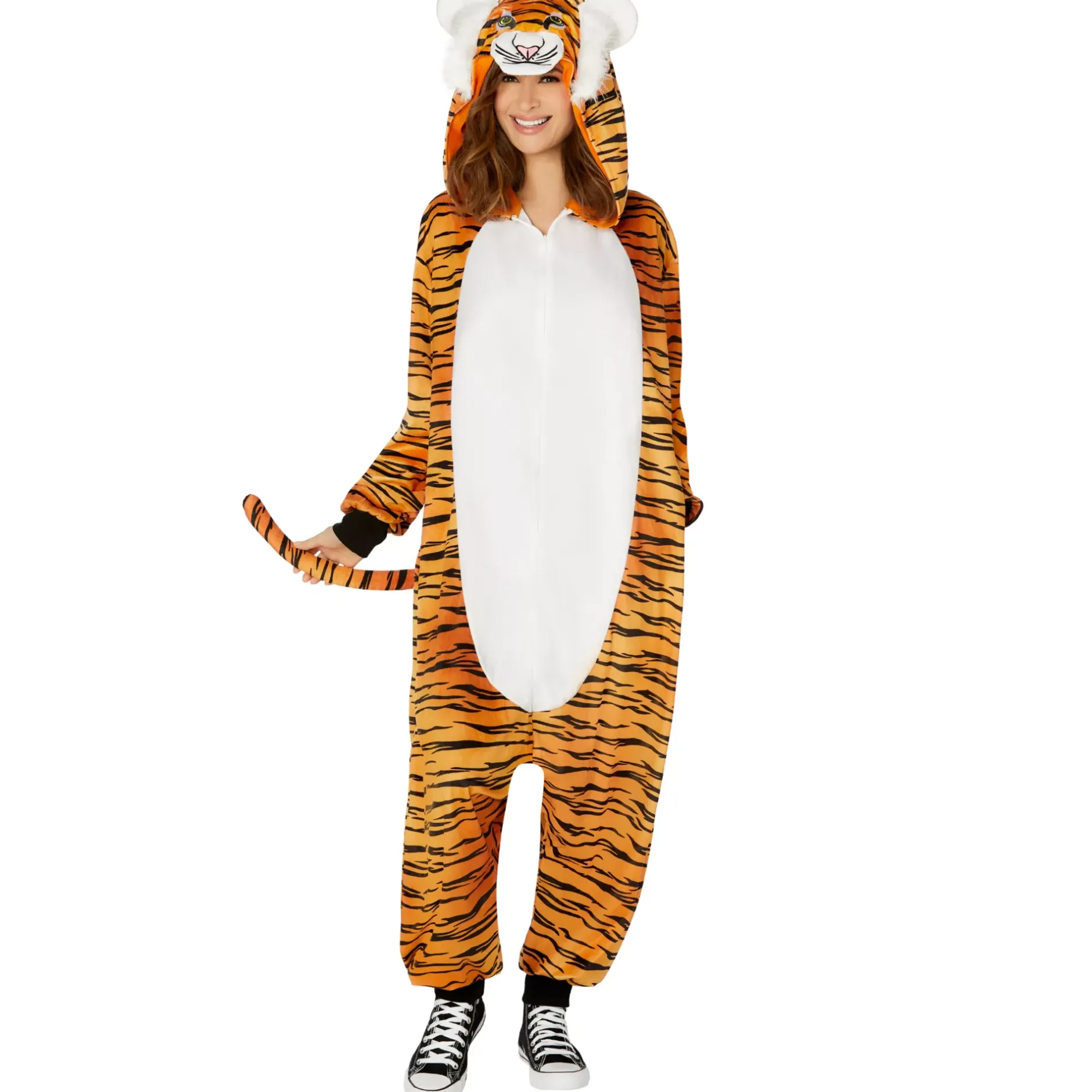 Spirit Halloween Adult Tiger Jumpsuit Costume