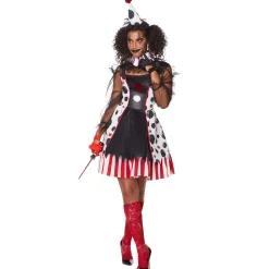 Women Spirit Halloween Adult Twisted Clown Costume