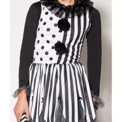 Women Spirit Halloween Adult Twisted Trickster Clown Costume