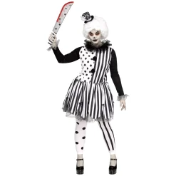 Women Spirit Halloween Adult Twisted Trickster Clown Costume