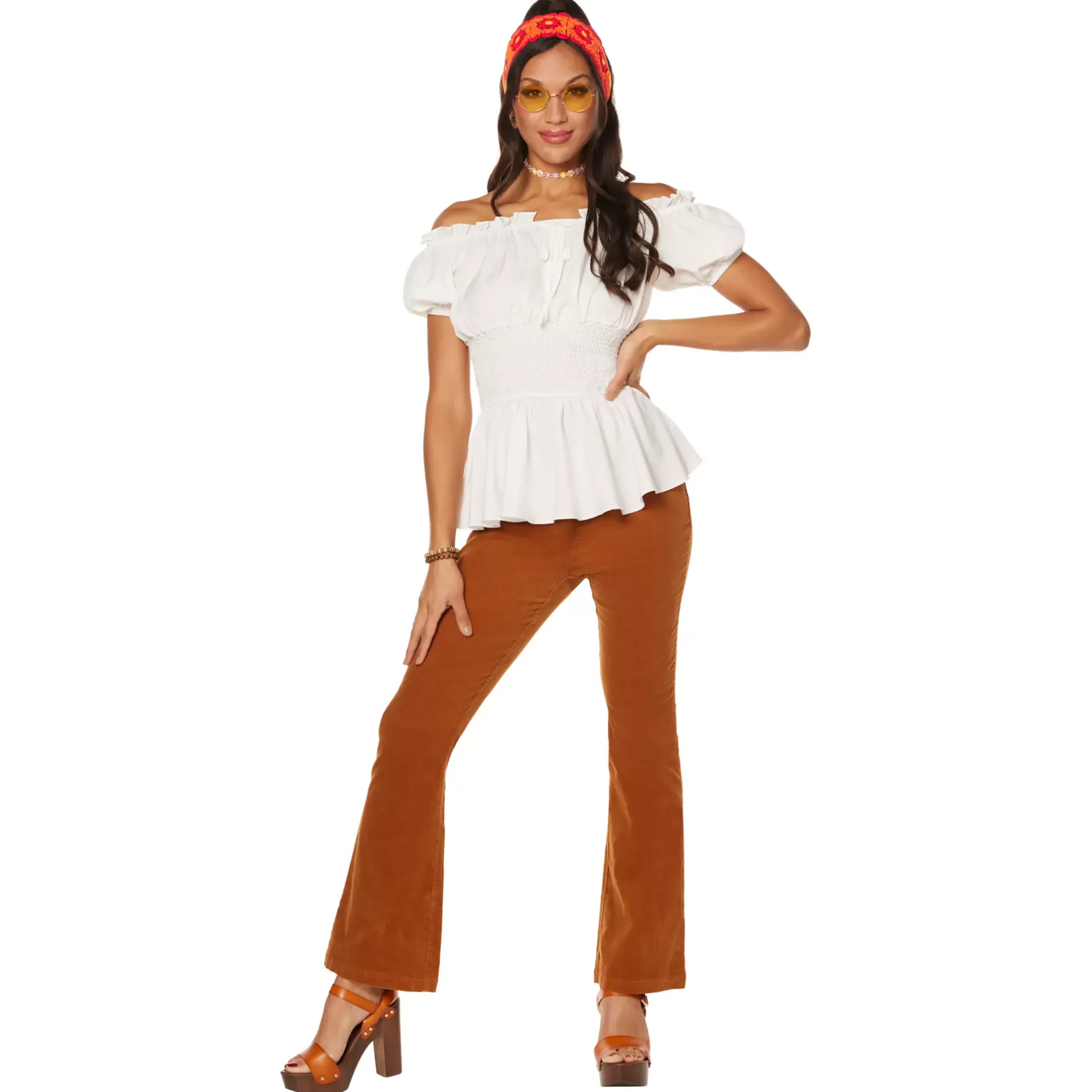 Women Spirit Halloween Adult White Peasant Top