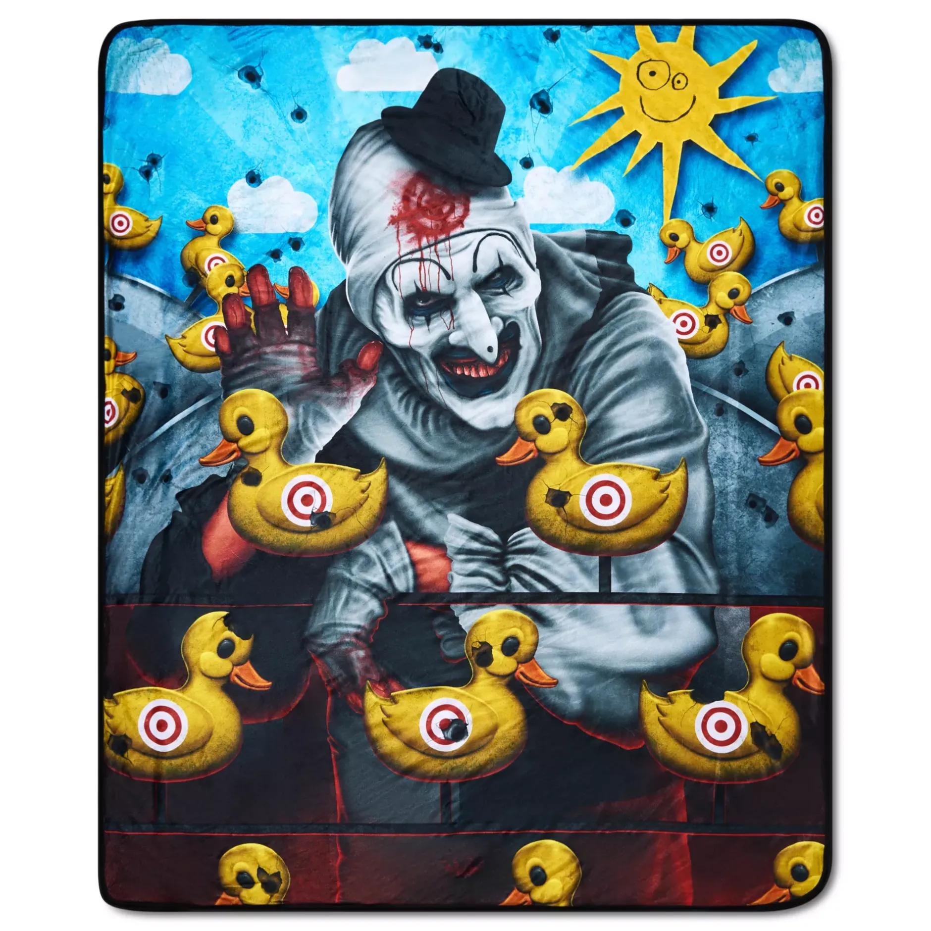 Spirit Halloween Art the Clown Ducks Fleece Blanket - Terrifier