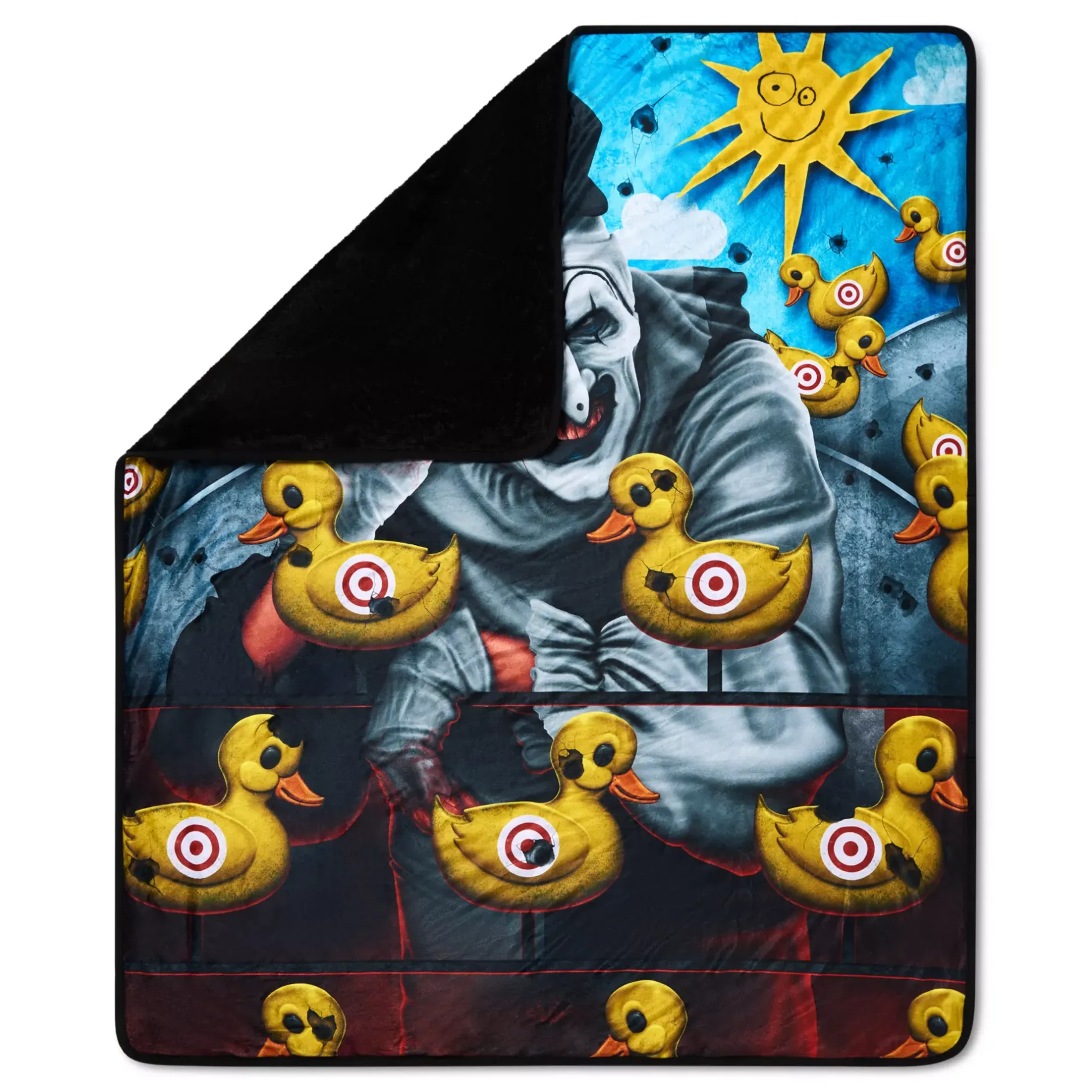 Spirit Halloween Art the Clown Ducks Fleece Blanket - Terrifier