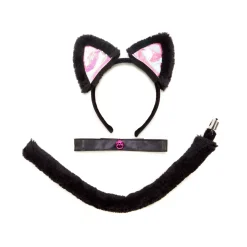 Spirit Halloween Black and Pink Cat Costume Kit