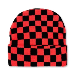 Spirit Halloween Black and Red Checker Gengar Cuff Beanie Hat - Pokémon