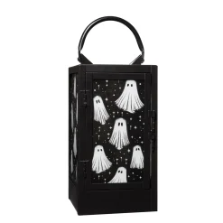 Spirit Halloween Black and White Glass Ghost Lantern