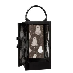 Spirit Halloween Black and White Glass Ghost Lantern
