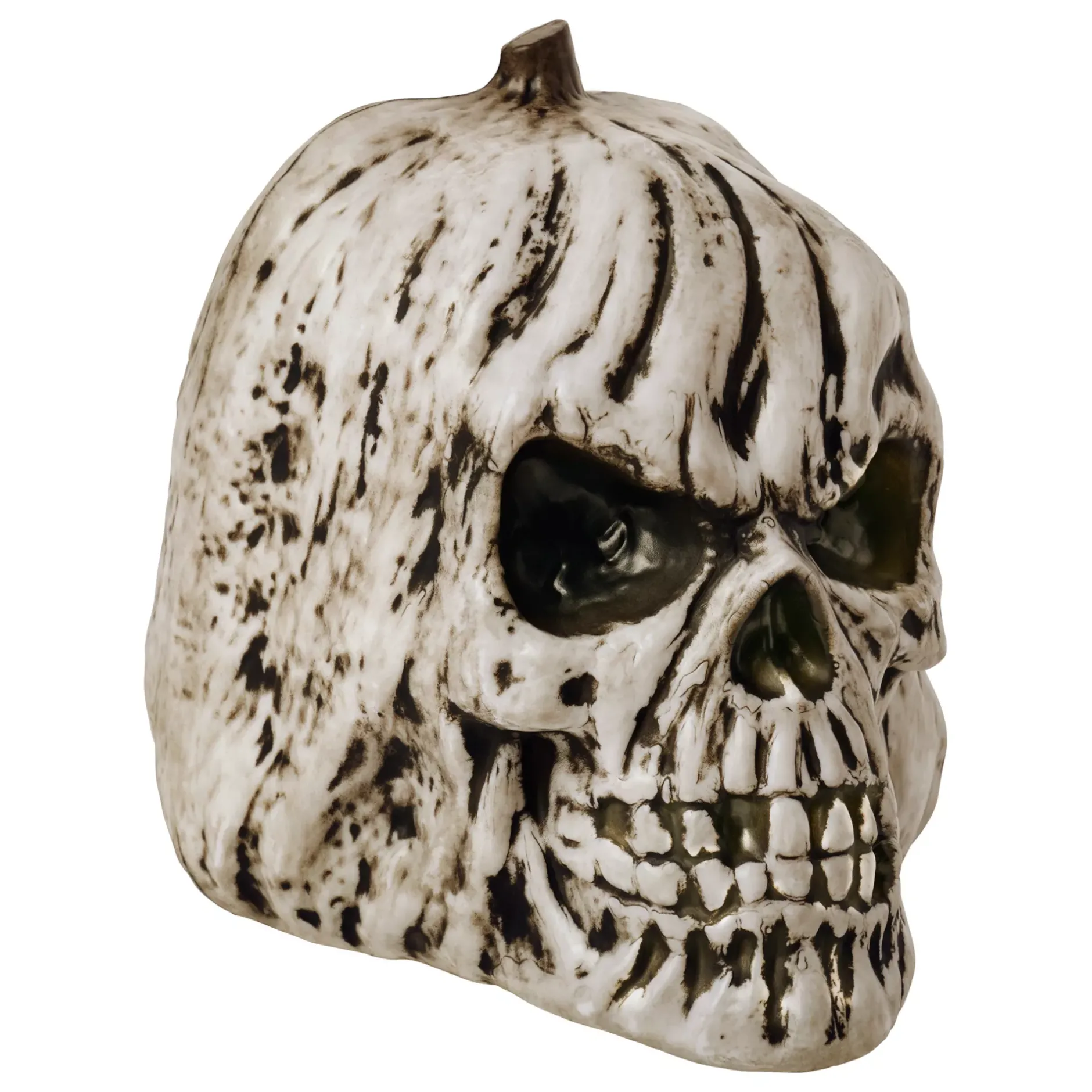Spirit Halloween Black and White Pumpkin Skull