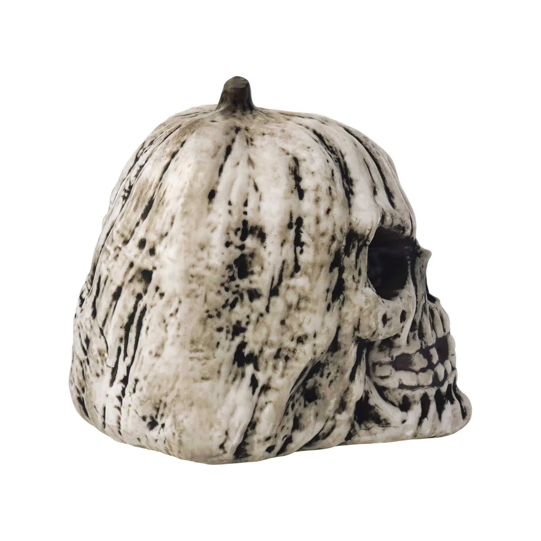 Spirit Halloween Black and White Pumpkin Skull