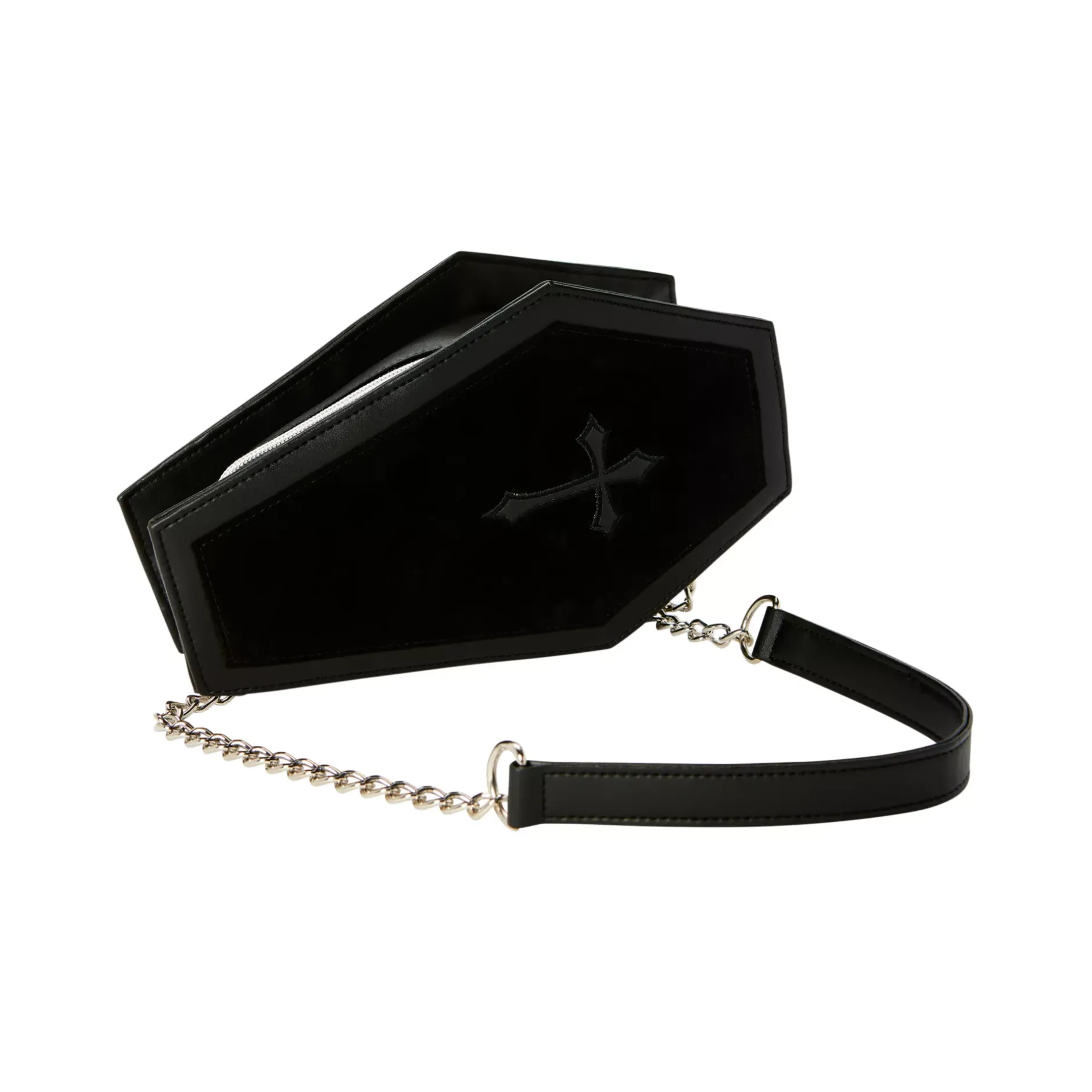Spirit Halloween Black Coffin Crossbody Bag