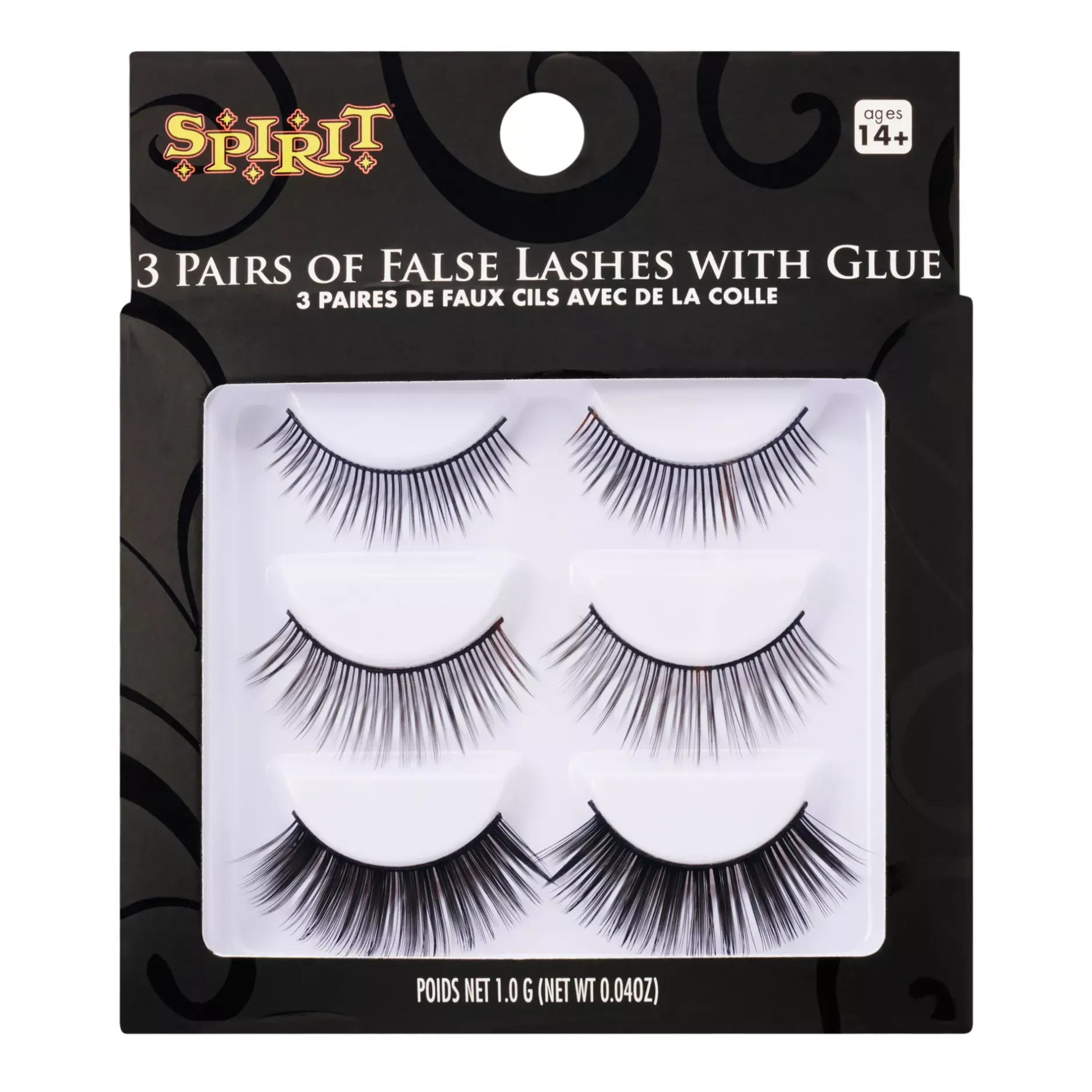 Spirit Halloween Black Eyelashes and Adhesive - 5 Pack