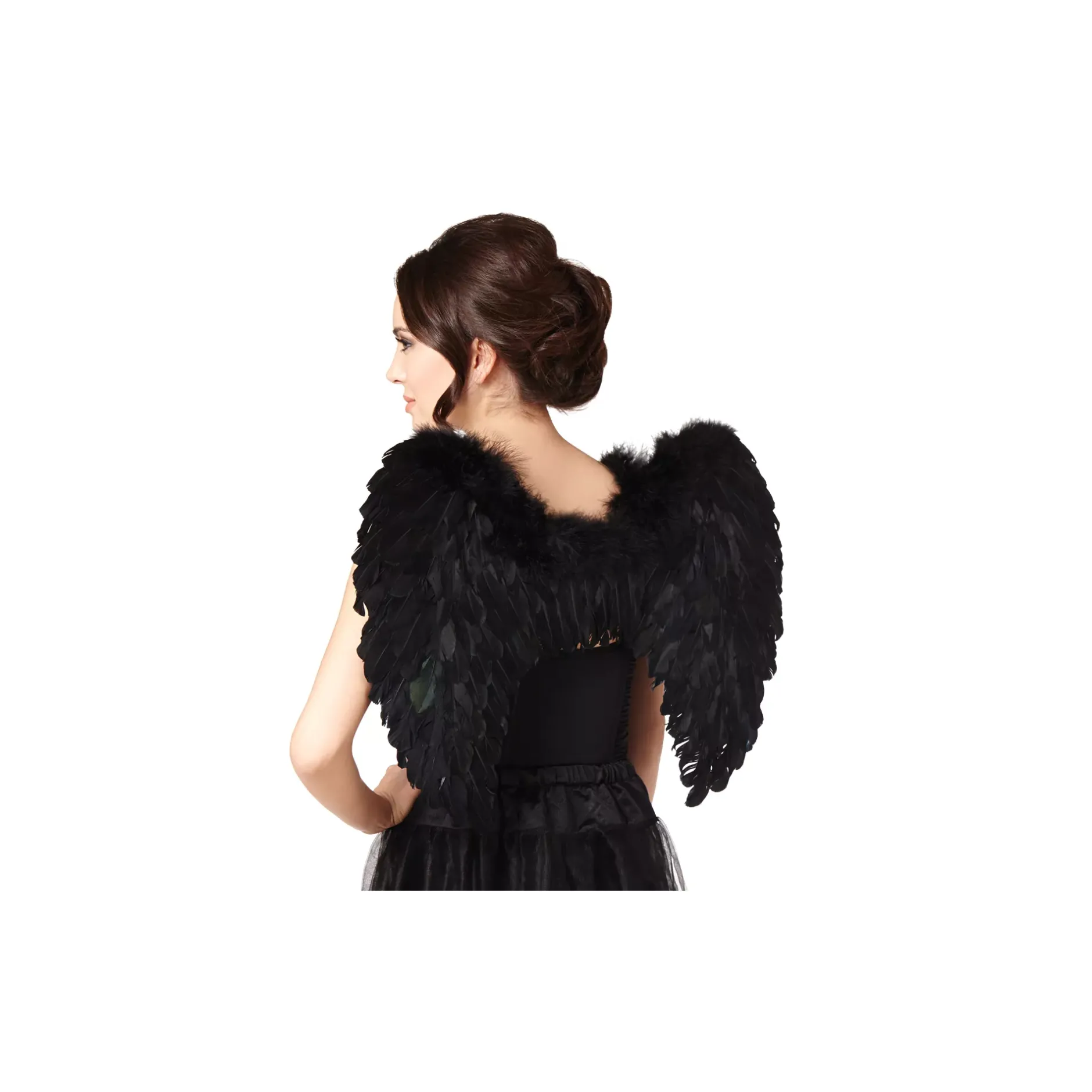Spirit Halloween Black Faux Feather Wings