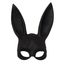 Spirit Halloween Black Glitter Bunny Mask