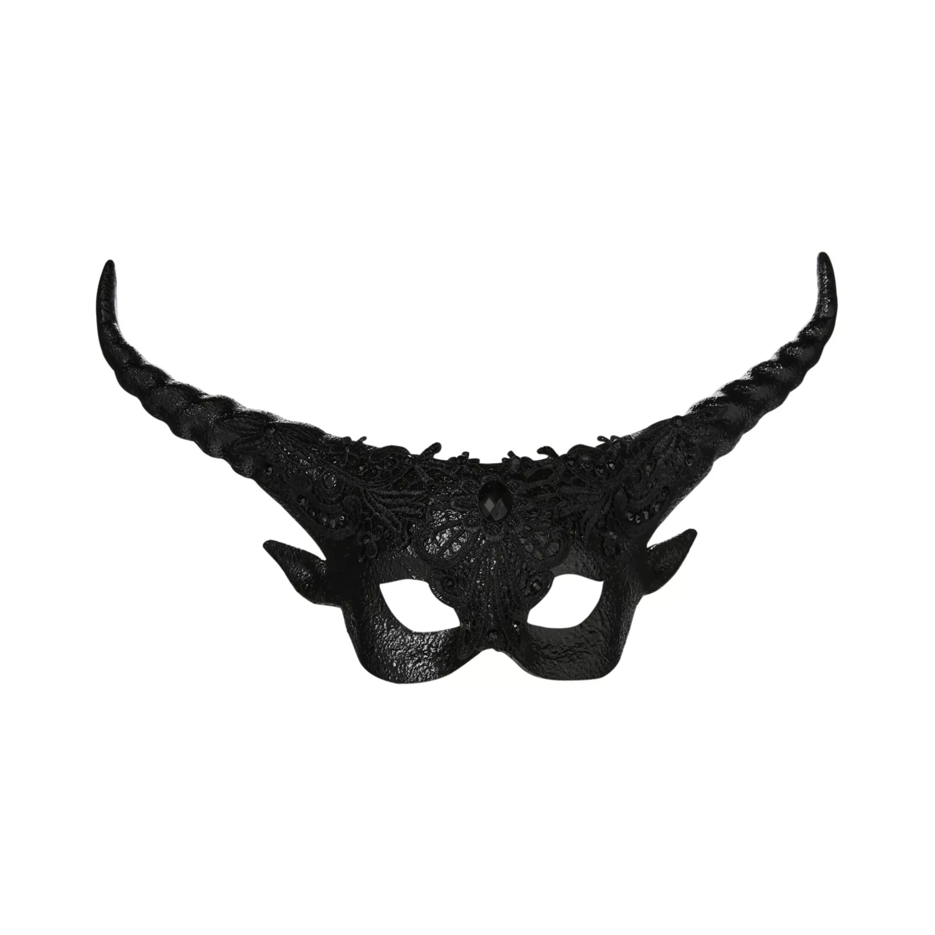Spirit Halloween Black Horned Masquerade Eye Mask