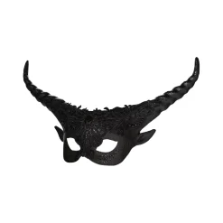 Spirit Halloween Black Horned Masquerade Eye Mask