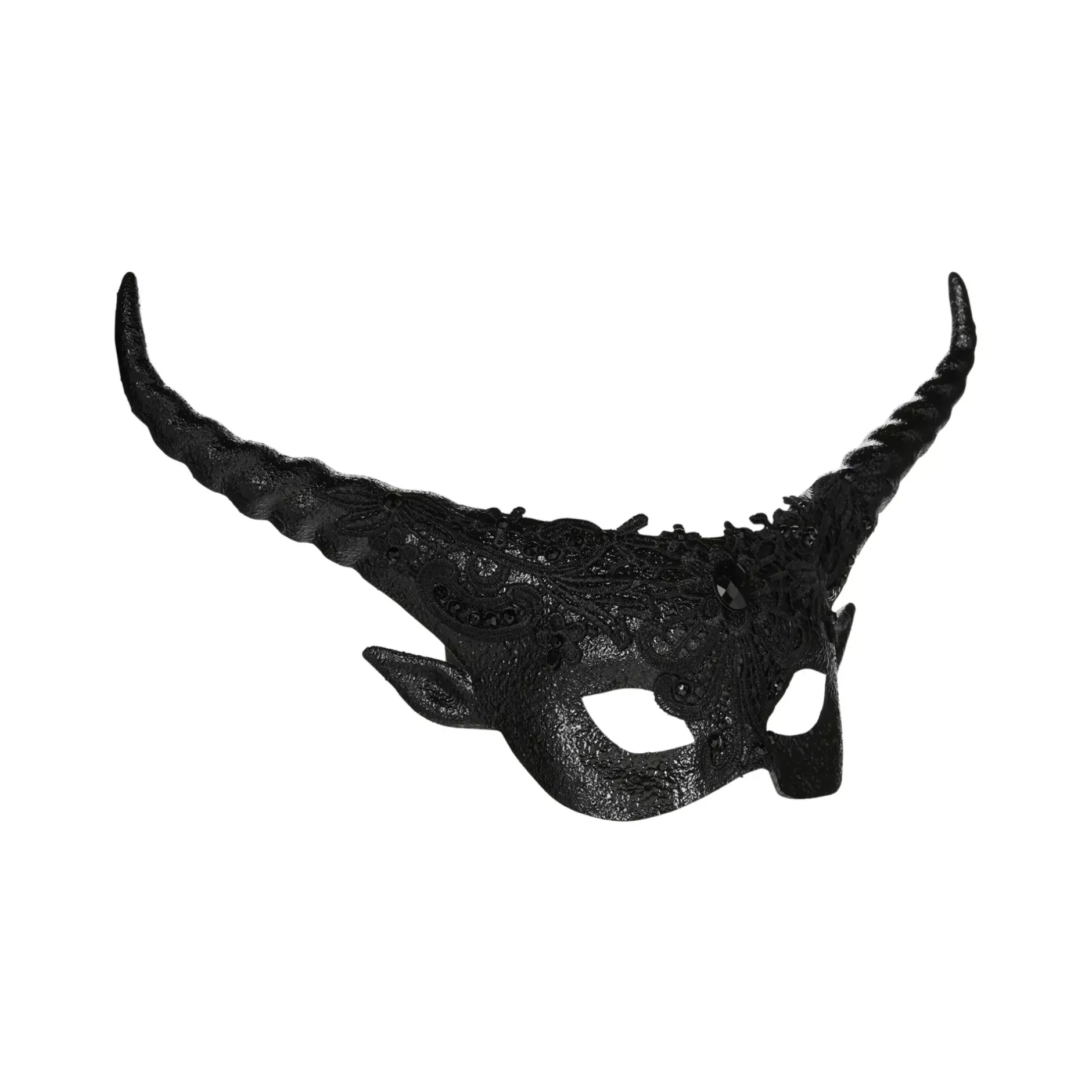 Spirit Halloween Black Horned Masquerade Eye Mask