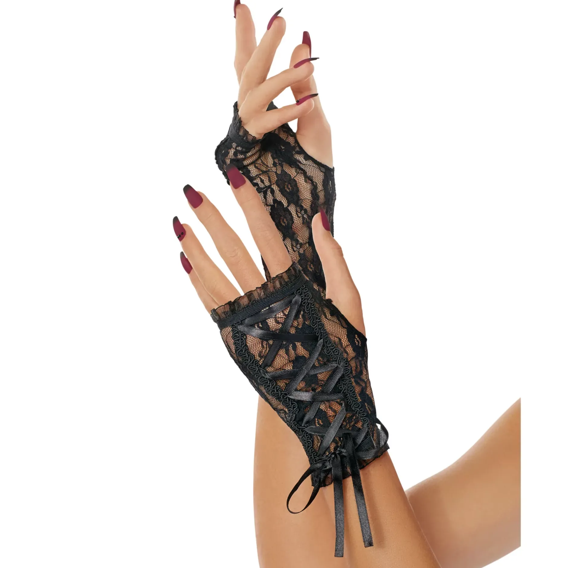 Spirit Halloween Black Lace Glovettes