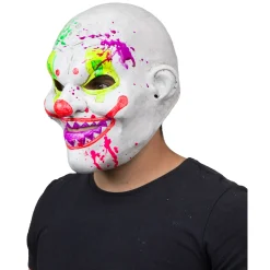 Spirit Halloween Black Light Neon Clown Full Mask