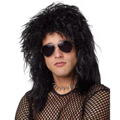 Spirit Halloween Black Rock Star Wig