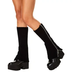Spirit Halloween Black Zipper Leg Warmers