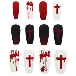 Spirit Halloween Bloody Cross Press On Nails