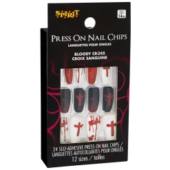 Spirit Halloween Bloody Cross Press On Nails