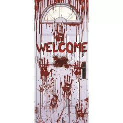 Spirit Halloween Bloody Handprints Welcome Door Cover