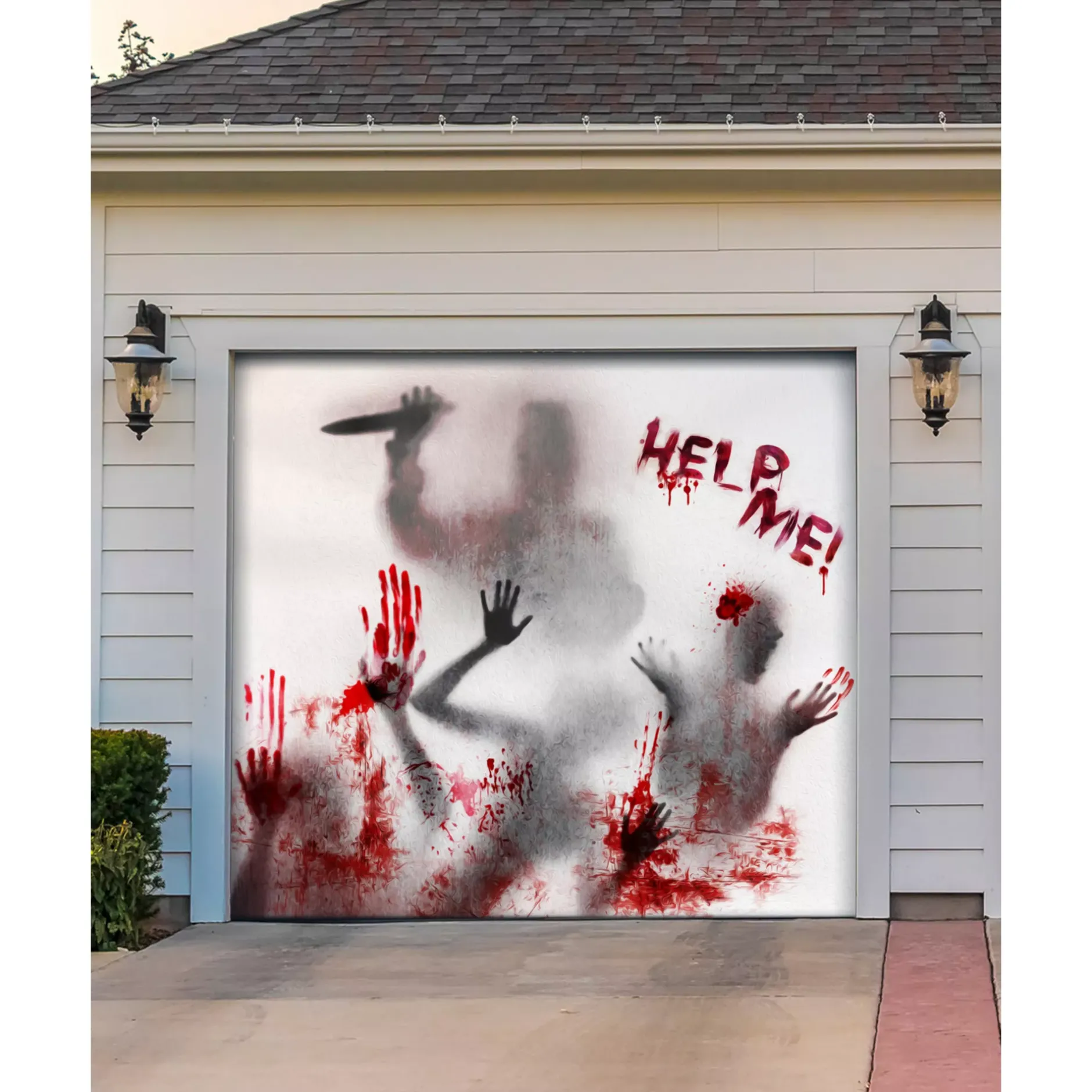 Spirit Halloween Bloody Hands Garage Single Door Cover