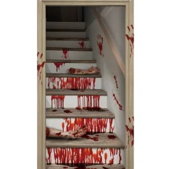 Spirit Halloween Bloody Stairs Door Cover