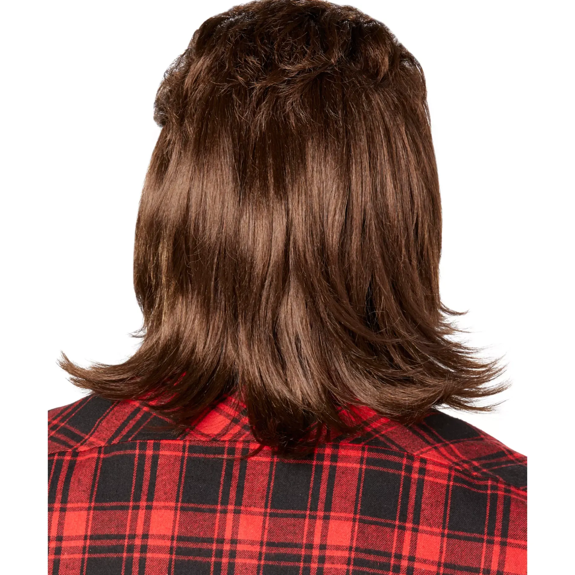 Spirit Halloween Brown Mullet Wig With Mustache