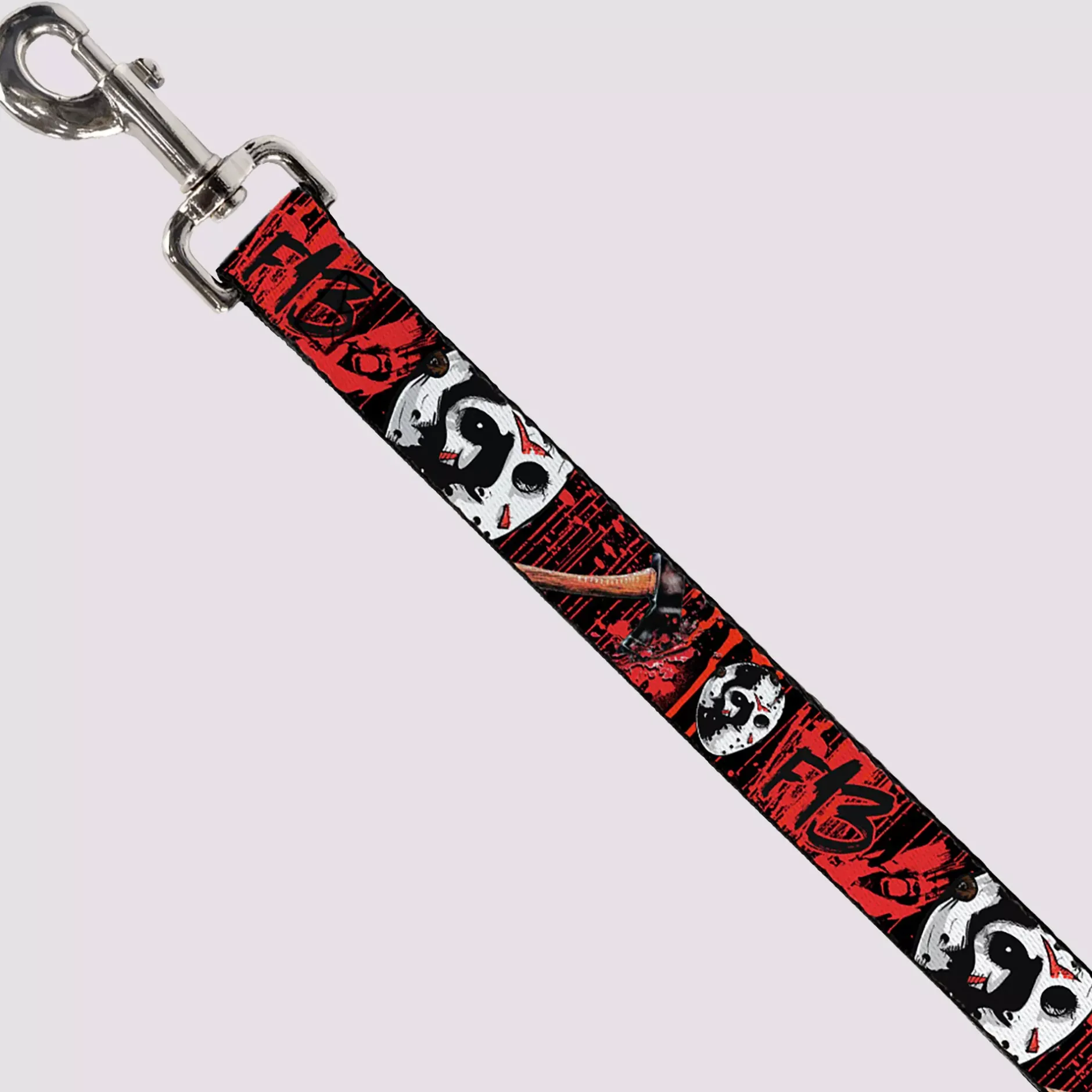 Spirit Halloween Buckle-Down Black and Red Friday the 13th Dog Leash