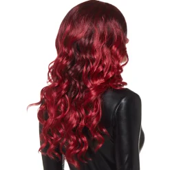 Women Spirit Halloween Burgundy Ombre Wig
