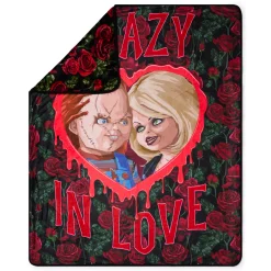 Spirit Halloween Chucky and Tiffany Crazy in Love Fleece Blanket