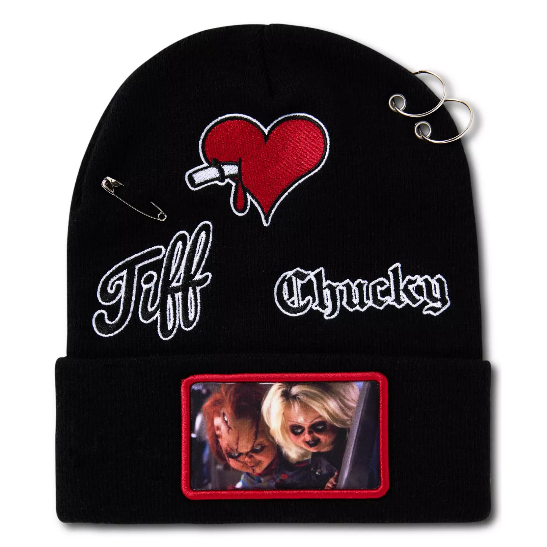 Spirit Halloween Chucky and Tiffany Hardware Cuff Beanie Hat