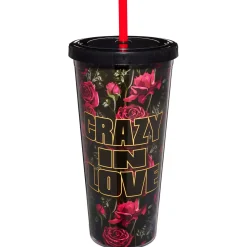 Spirit Halloween Crazy In Love Chucky and Tiffany Cup with Straw - 20 oz.