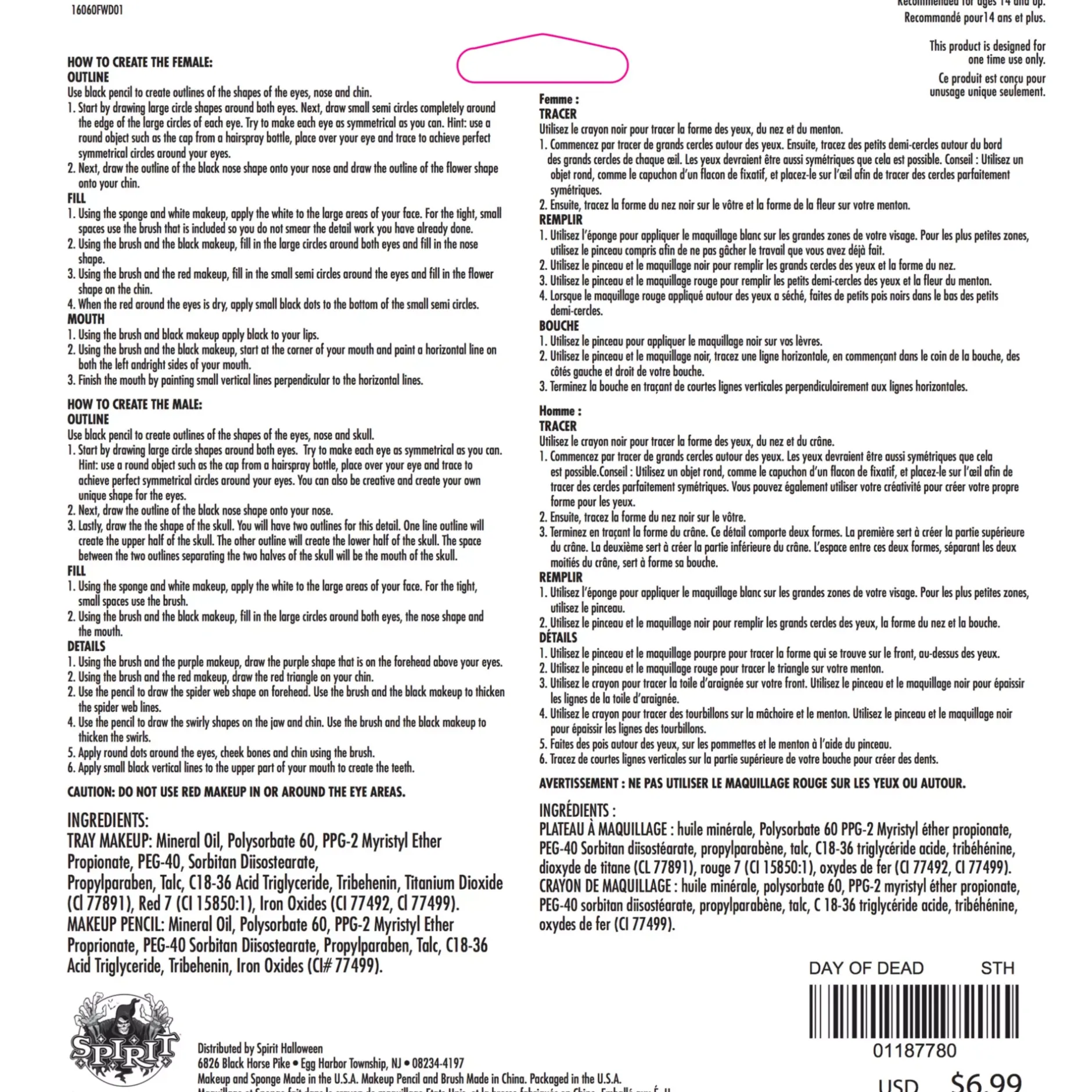 Spirit Halloween Day of the Dead Makeup