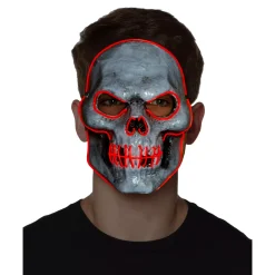 Spirit Halloween Doom EL Wire Light-Up Skeleton Half Mask
