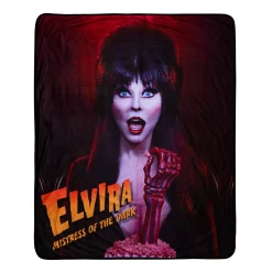 Spirit Halloween Elvira Mistress of the Dark Fleece Blanket