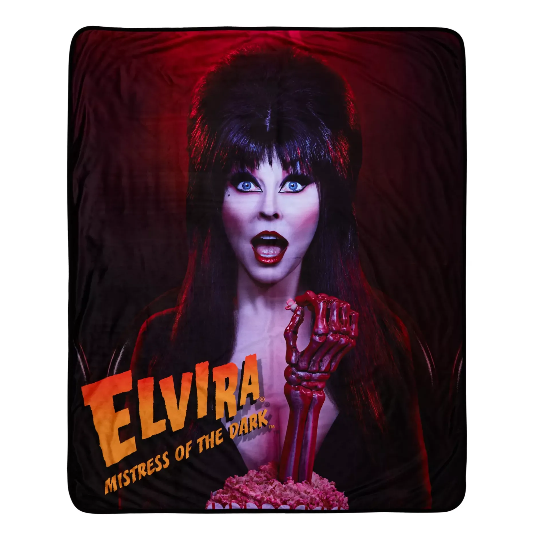 Spirit Halloween Elvira Mistress of the Dark Fleece Blanket