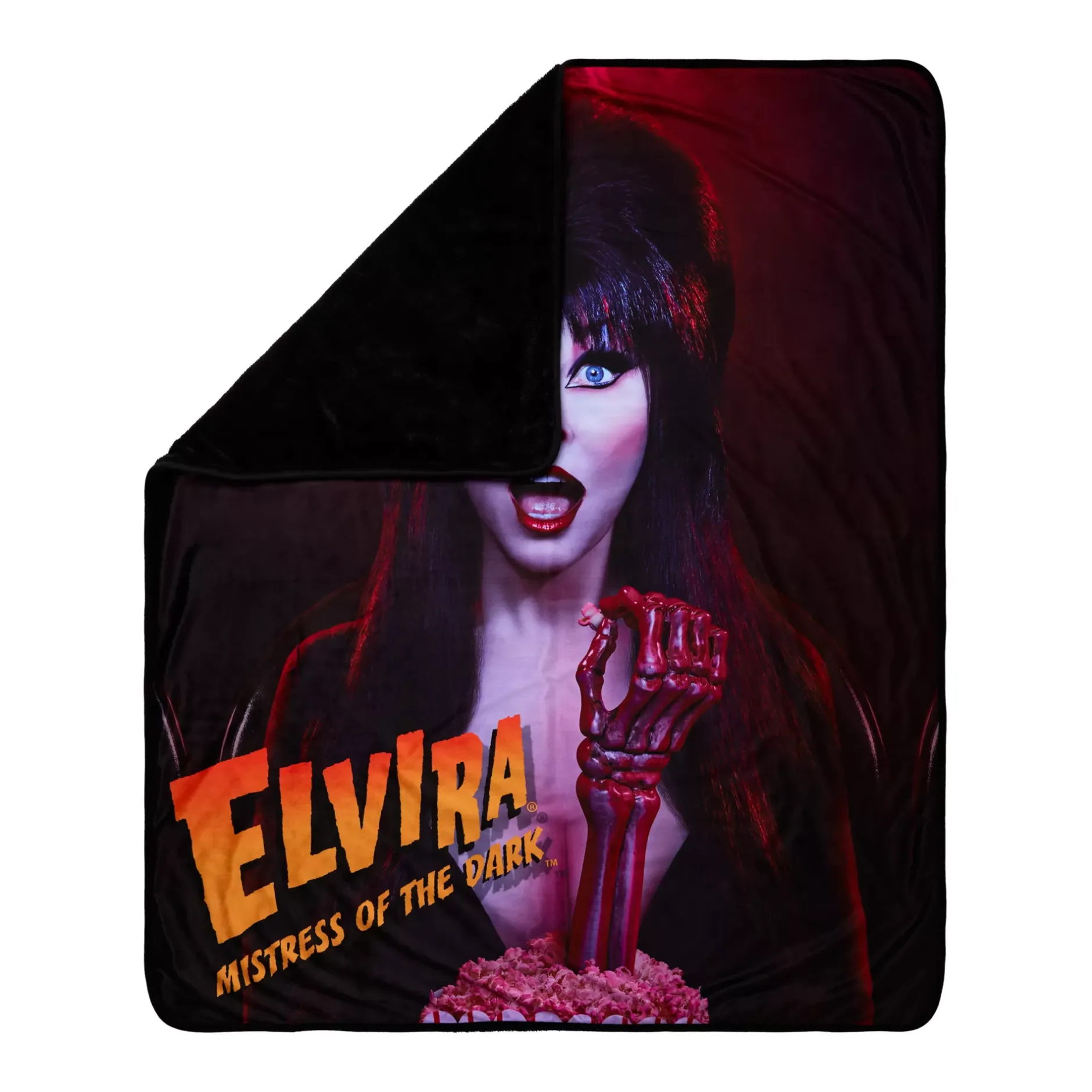 Spirit Halloween Elvira Mistress of the Dark Fleece Blanket