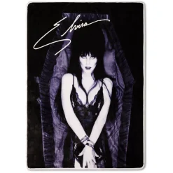 Spirit Halloween Elvira Purple Coffin Fleece Blanket
