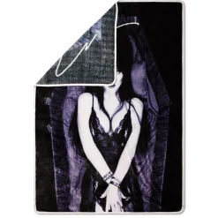 Spirit Halloween Elvira Purple Coffin Fleece Blanket