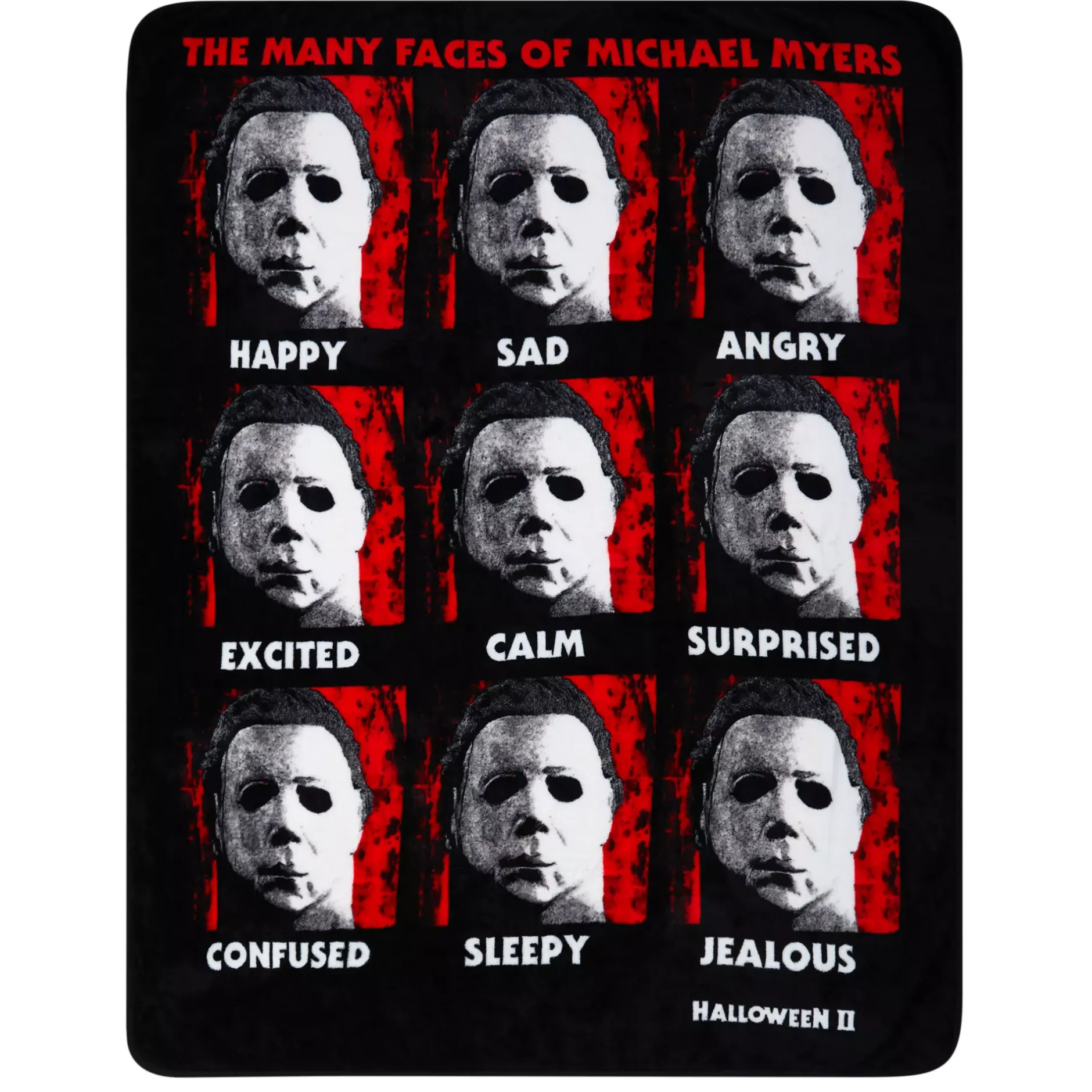 Spirit Halloween Faces of Michael Myers Fleece Blanket - Halloween