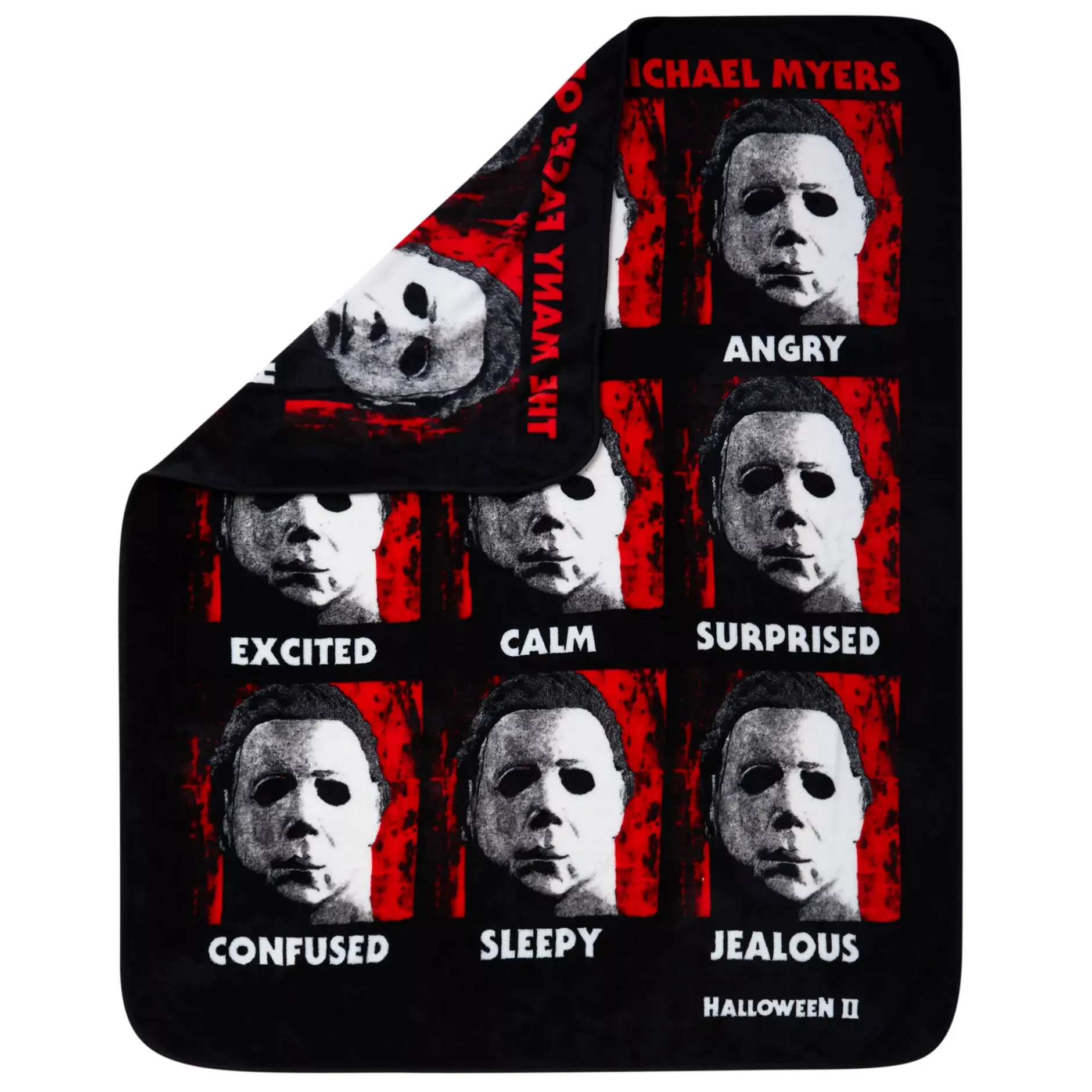 Spirit Halloween Faces of Michael Myers Fleece Blanket - Halloween