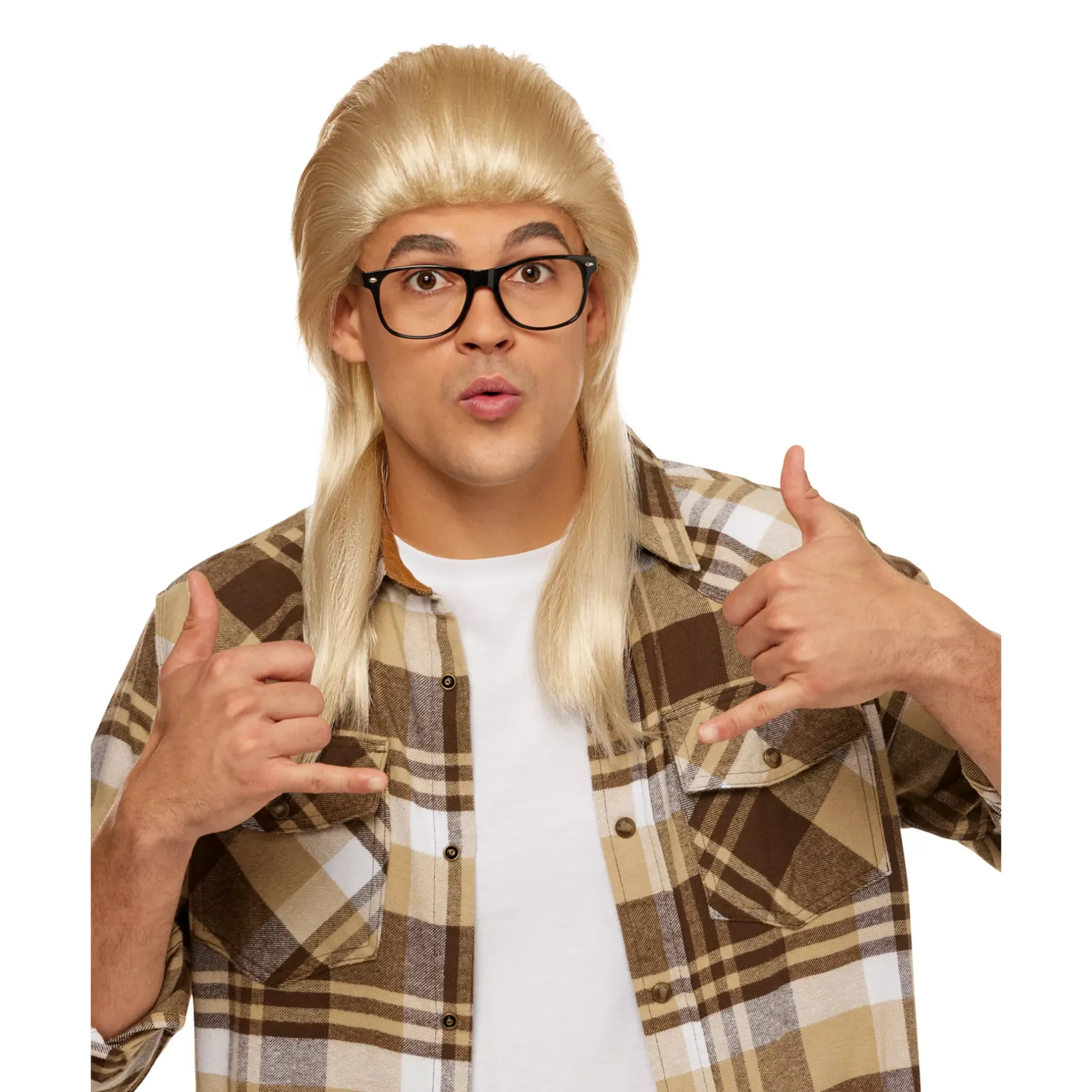 Spirit Halloween Funny Guy Mullet Wig