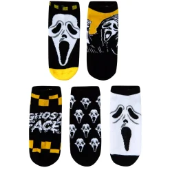 Spirit Halloween Ghost Face No Show Socks - 5 Pack