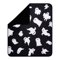 Spirit Halloween Ghost Print Fleece Blanket